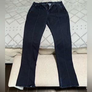 Mid rise front seam skyscraper jeans